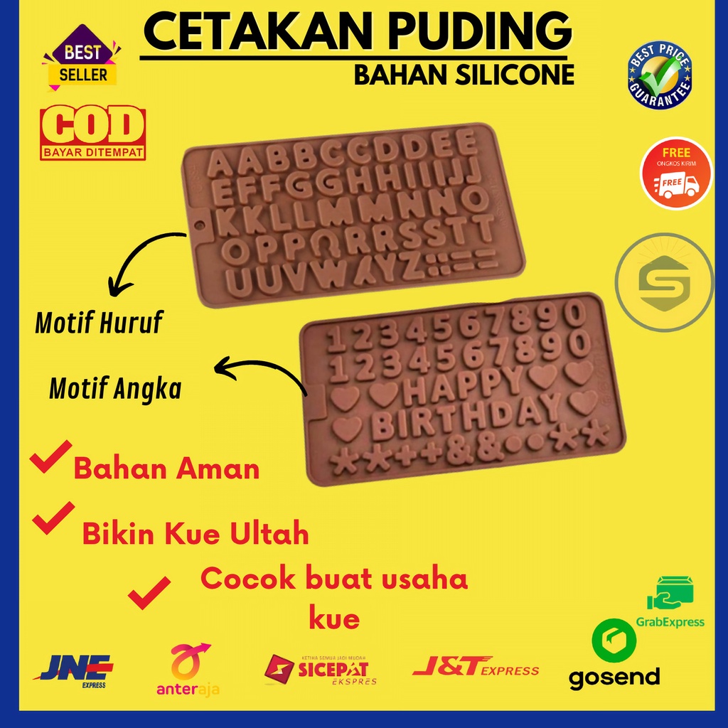 Jual Cetakan Silikon Puding Coklat Kue Dan Jelly Bentuk Angka Huruf