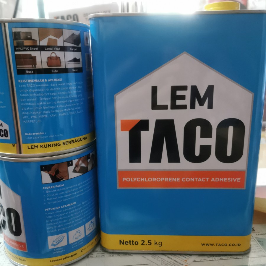 Jual TACO LEM HPL EDGING LEM KUNING SERBAGUNA LEM VINYL 2 5kg