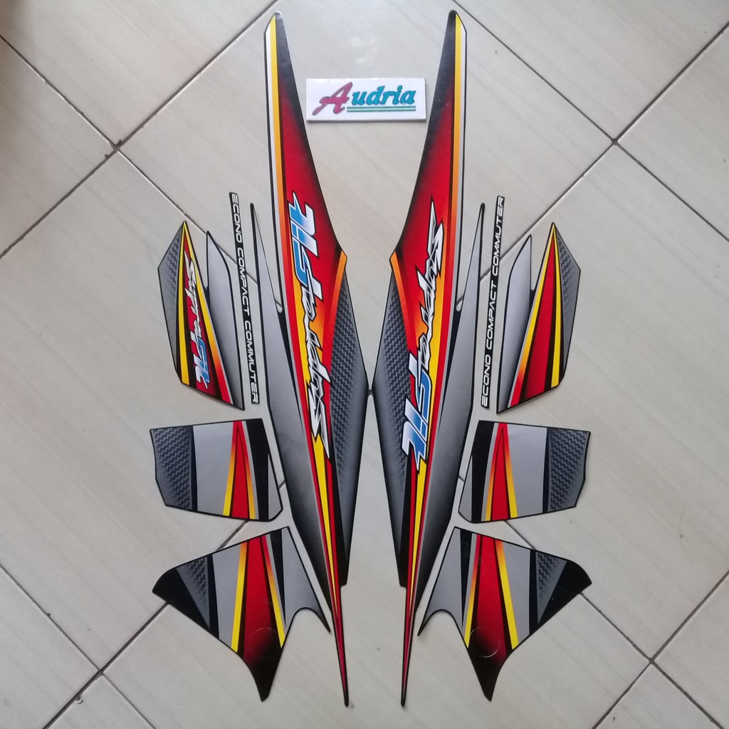 Jual Stiker Striping Motor Honda Supra Fit New Hitam Shopee