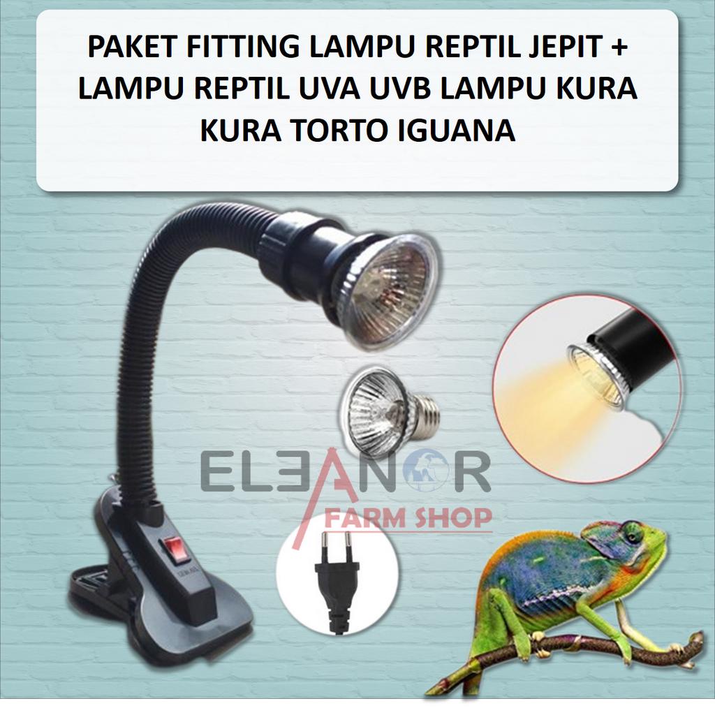 Jual Paket Fitting Lampu Reptil Jepit Lampu Reptil UVA UVB Lampu Kura