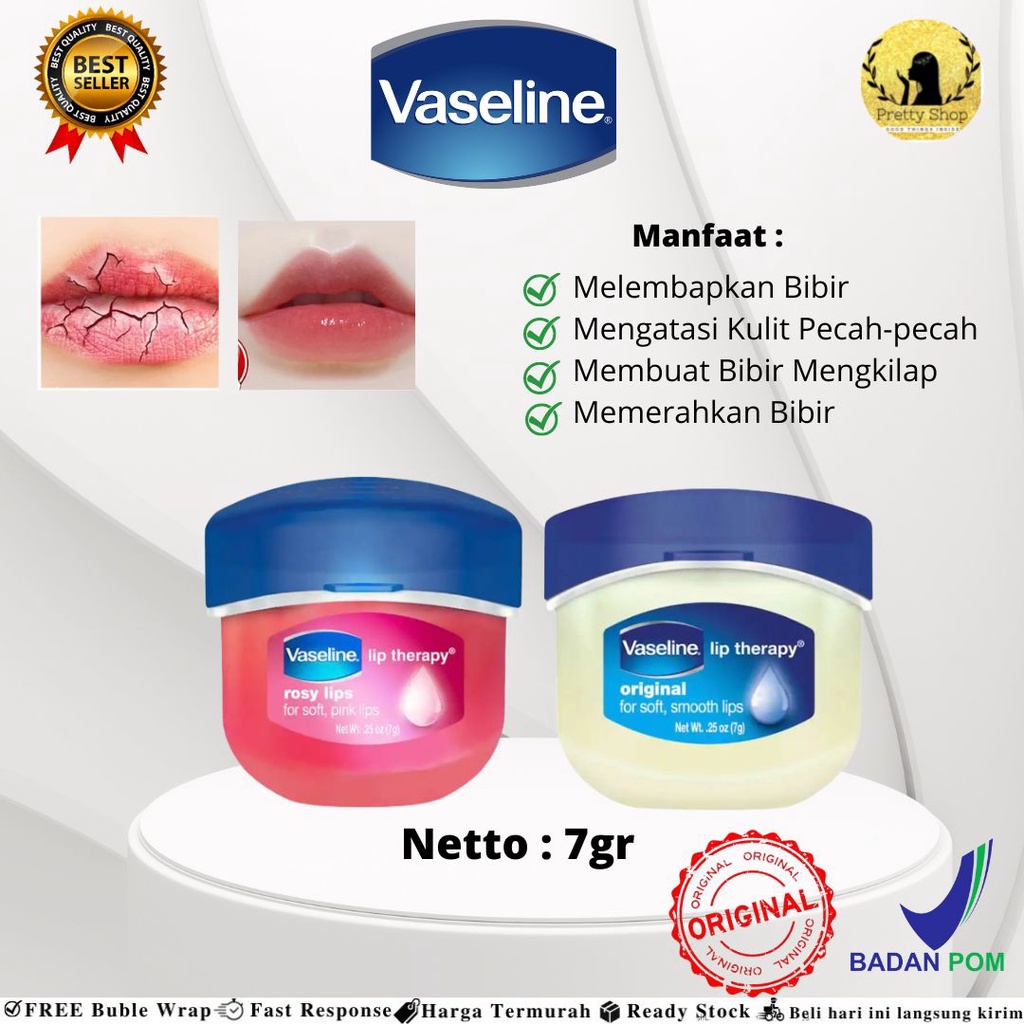 Jual Vaseline Lip Therapy Cream Pelembab Merawat Bibir Kering Dan