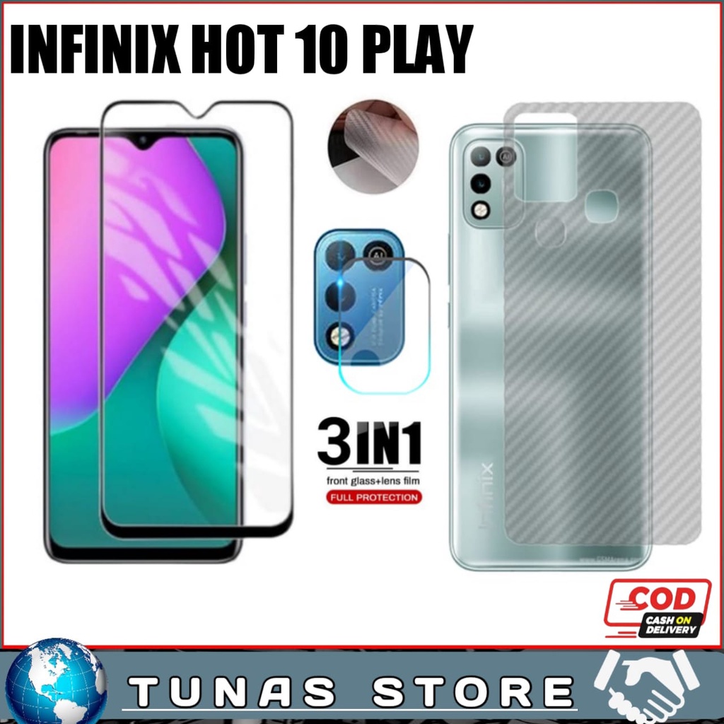 Jual Paket 3 IN 1 Tempered Glass Infinix Hot 11 Play Hot 10 Play 9 Play