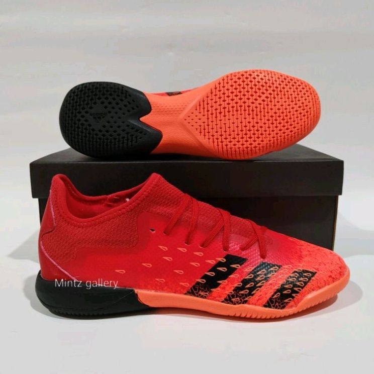 Jual Sepatu Bola Futsal Adidas Predator Freak Red Black Ic Shopee