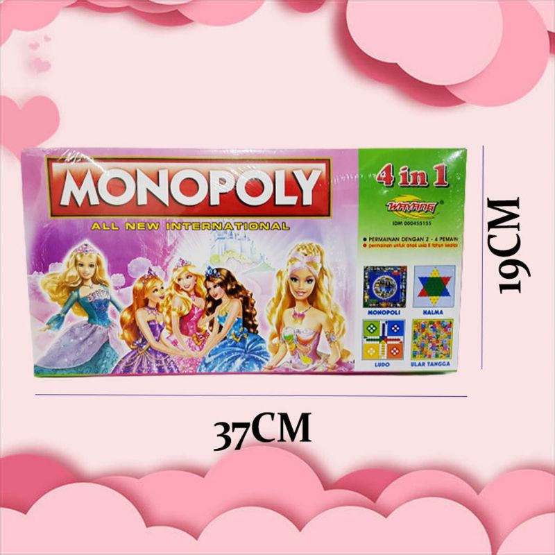 Jual MAINAN MONOPOLY INTERNASIONAL 5 IN 1 4 IN 1 CATUR LUDO HALMA