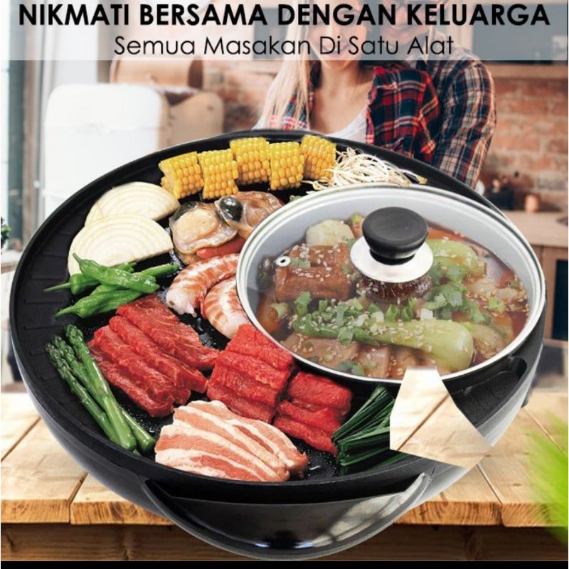 Jual GM Bear Pemanggang Hot Pot Shabu Elektrik 1247 Blade Hot Pot Grill