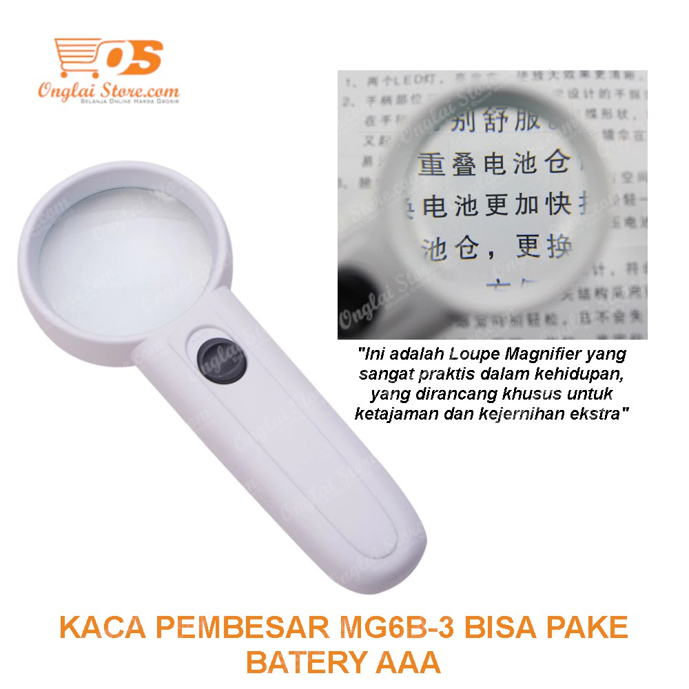 Jual KACA PEMBESAR MG6B 3 MAGNIFIER GLASS MG6B3 Hand Hold 50mm Shopee