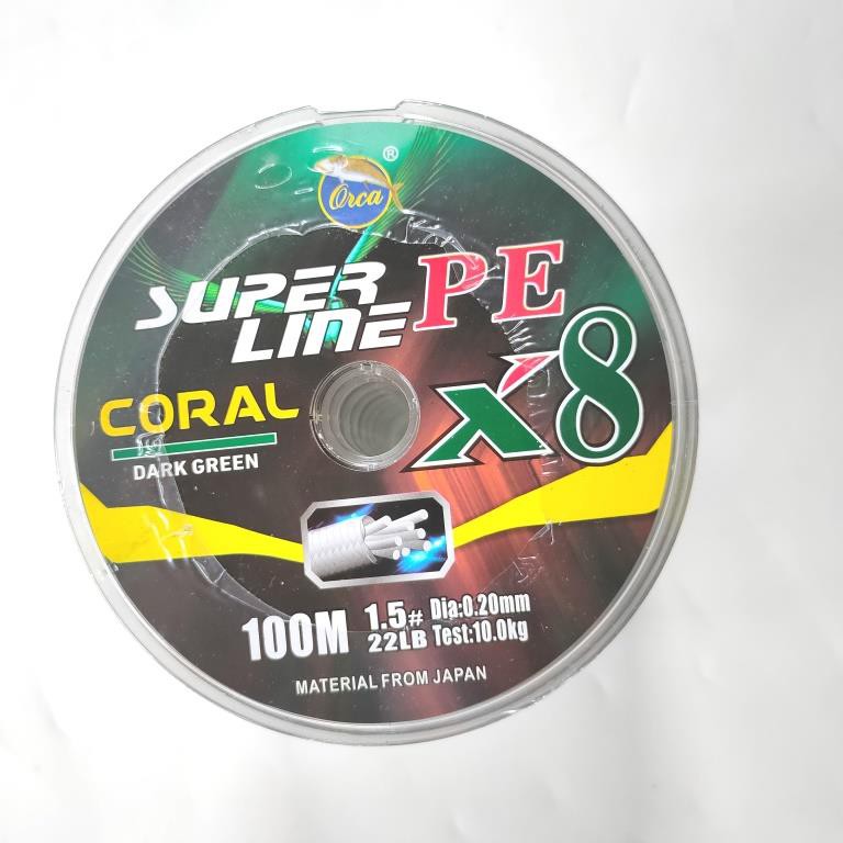 Jual Senar PE Orca Coral X8 0 6 0 8 1 0 1 2 1 5 2 0 2 5 PE 100 Meter