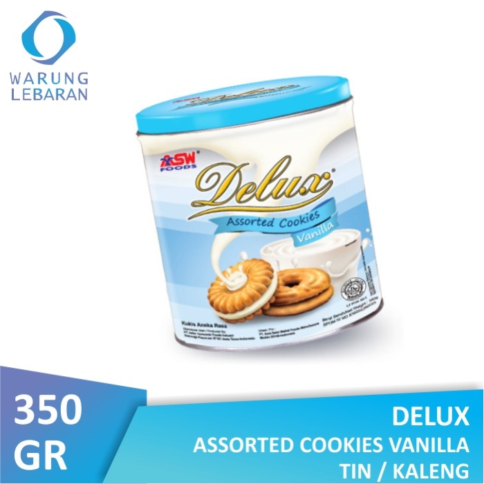 Jual Delux Assorted Cookies Vanilla Tin 350 GR Biskuit Kaleng Lebaran