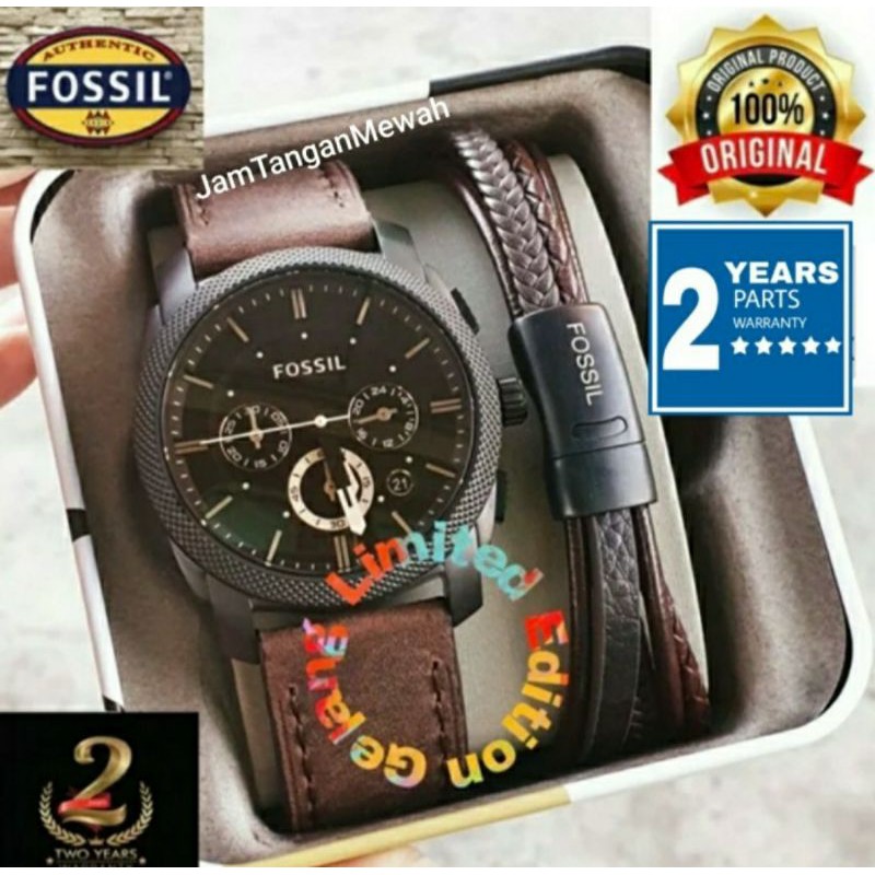 Jual Jam Tangan Pria Fossil Fs Fs Machine Fullset Paket