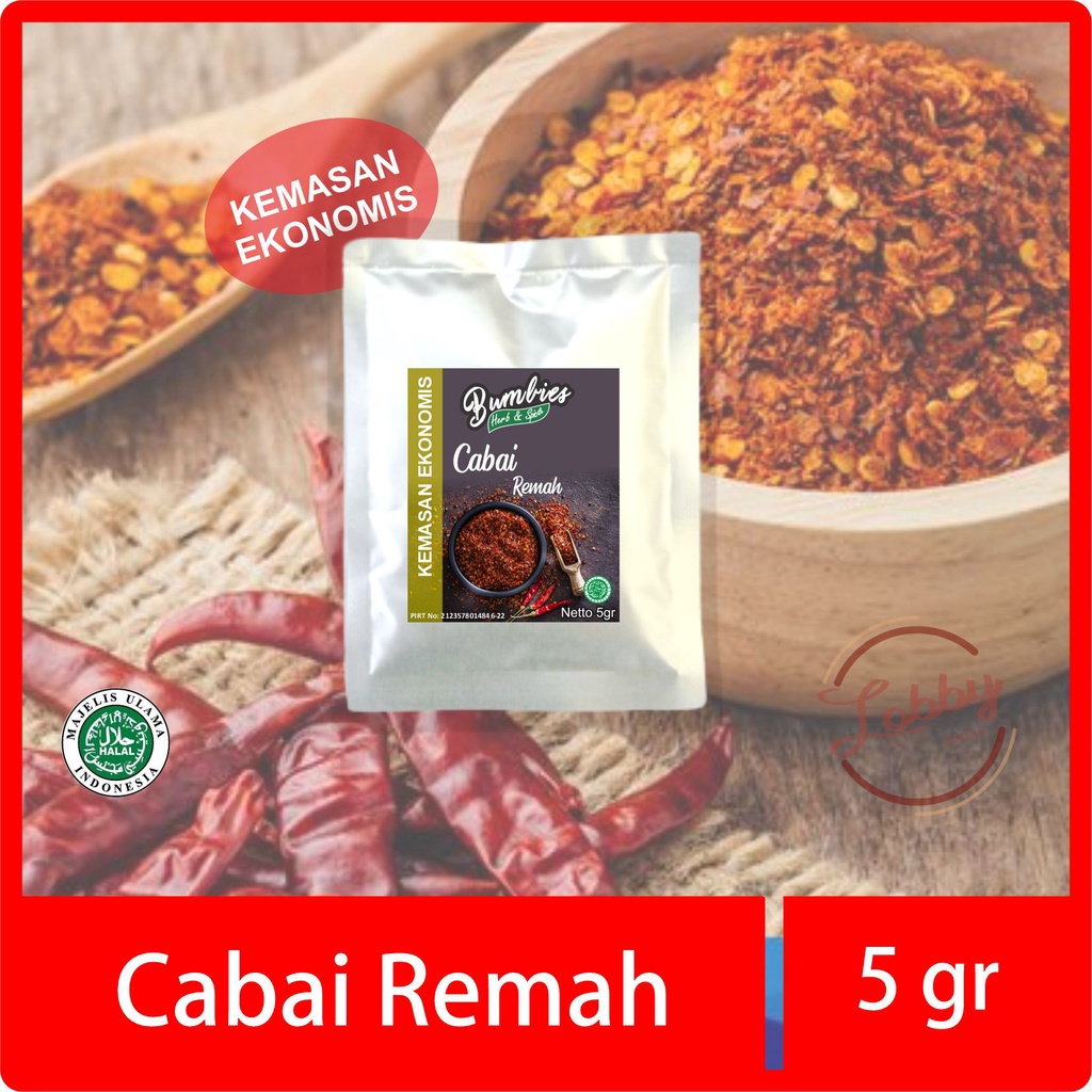 Jual Chili Flake Cabai Remah 5gram EKONOMIS Bumbies Product Cabai