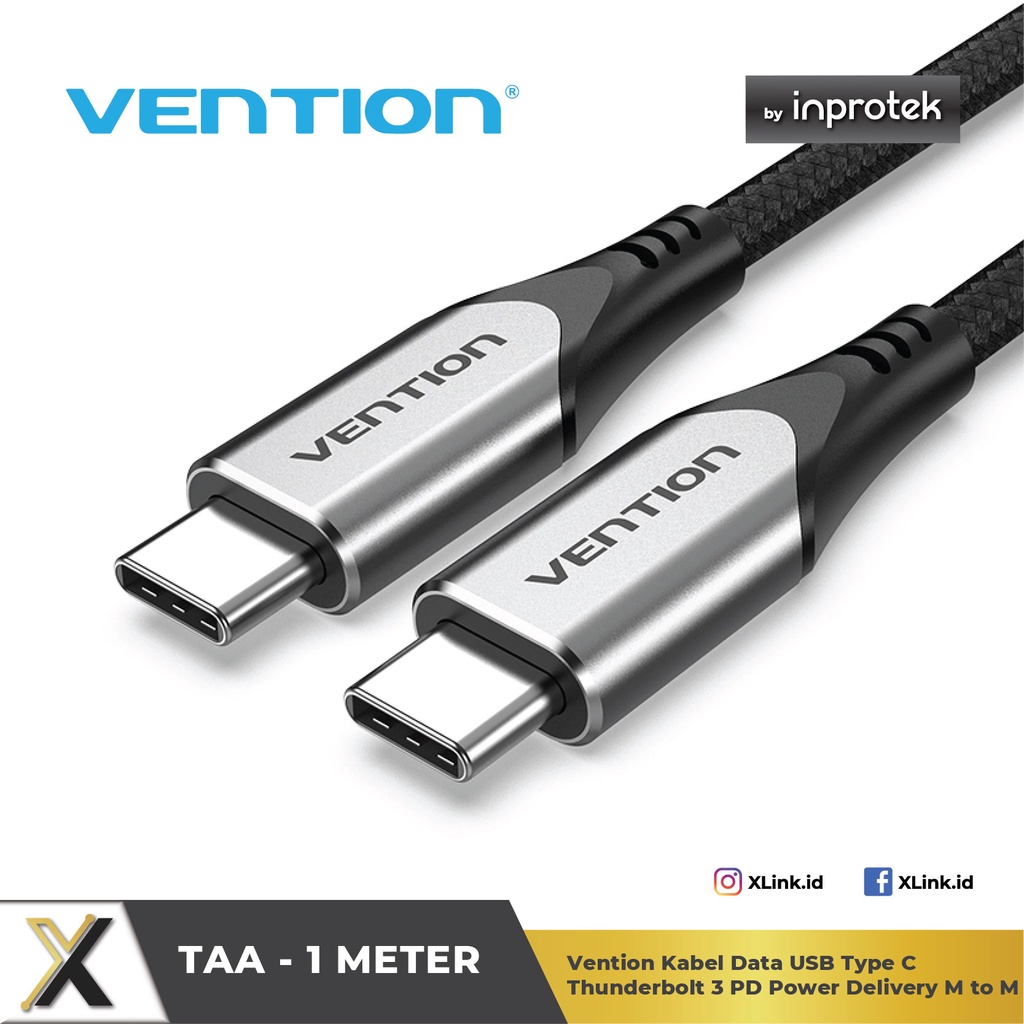 Jual Vention Kabel Data Usb Type C Thunderbolt Pd Power Delivery Male