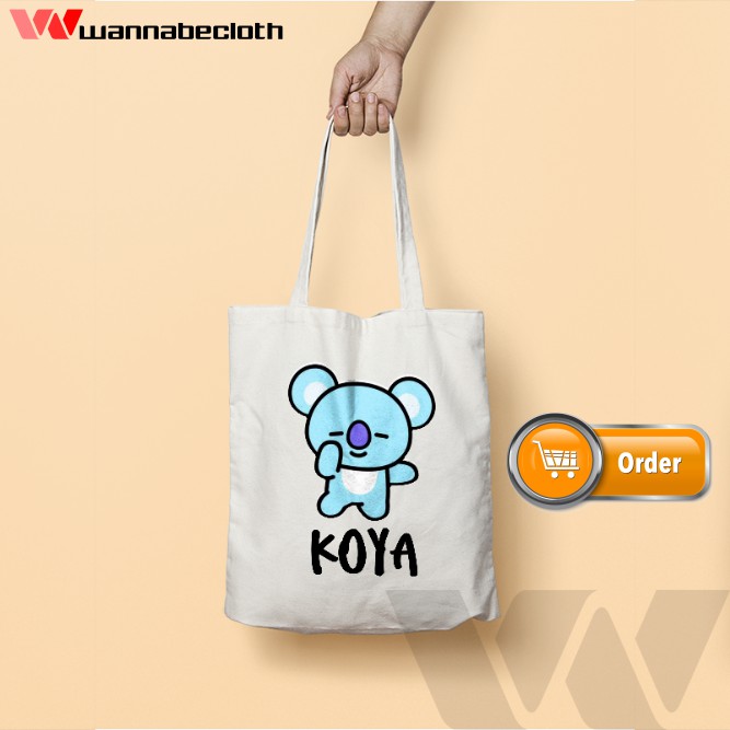 Jual Tote Bag BTS Tas Tote Bag Custom Satuan Kado Hadiah Souvenir Tote