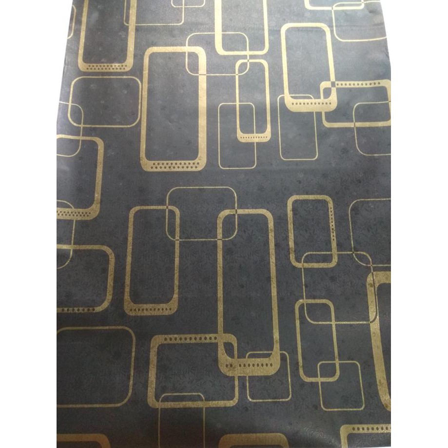 Jual New Kotak Gold Base Black Tekstur Daun 45 Cm X 10 Mtr Wallpaper