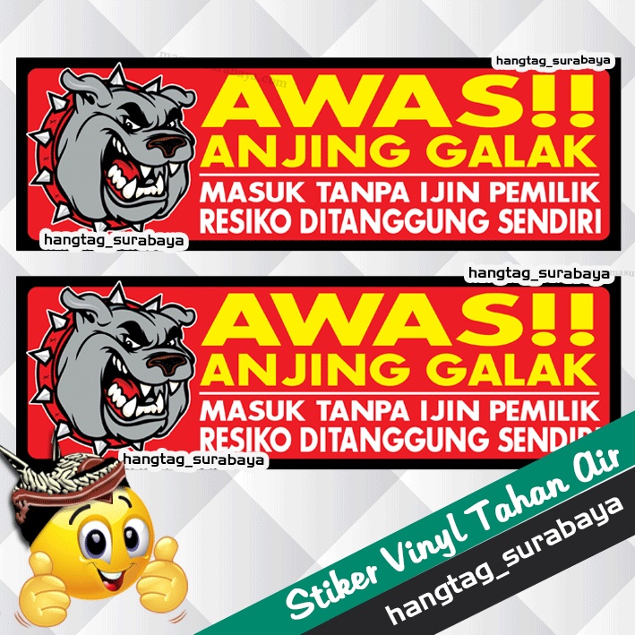 Jual Stiker Awas Anjing Galak Sekaleeeee Shopee Indonesia