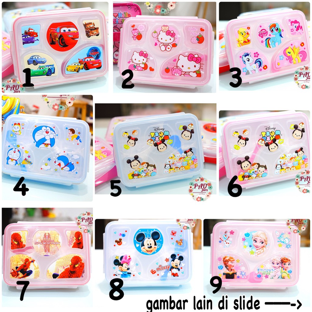 Jual Tempat Makan Sekat Mangkok Tempat Makan Cars Lunch Box Sekat