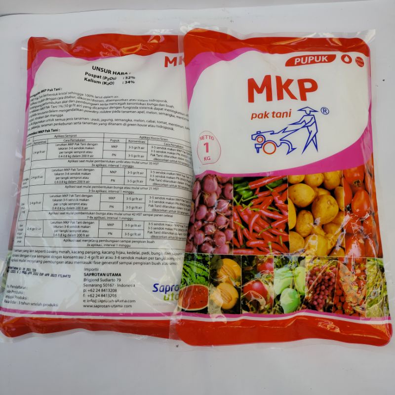 Jual Pupuk MKP 1kg Mono Kalium Phosphat Pak Tani Original Kemasan