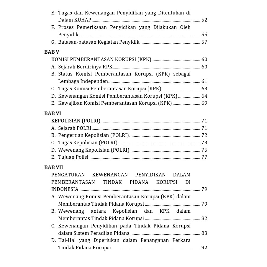 Jual Buku Pengaturan Kewenangan Kpk Dan Polri Dalam Penyidikan Tindak