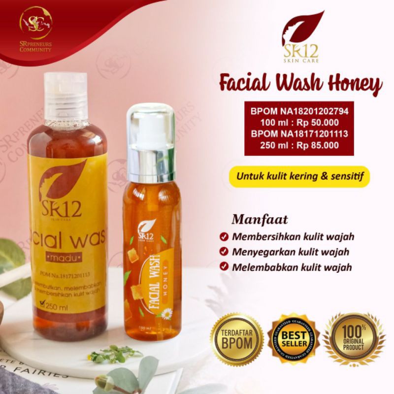 Jual TERBUKTI FACIAL WASH MADU SR12 SABUN CUCI MUKA MADU COCOK UNTUK