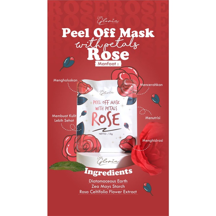 Jual TERMURAH SESHOPEE BPOM PEEL OFF MASK WITH PETALS BY LEA GLORIA