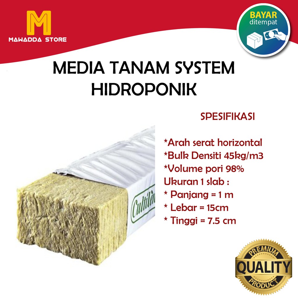 Jual Media Tanam System Hidroponik Rockwool Cultiline Slab