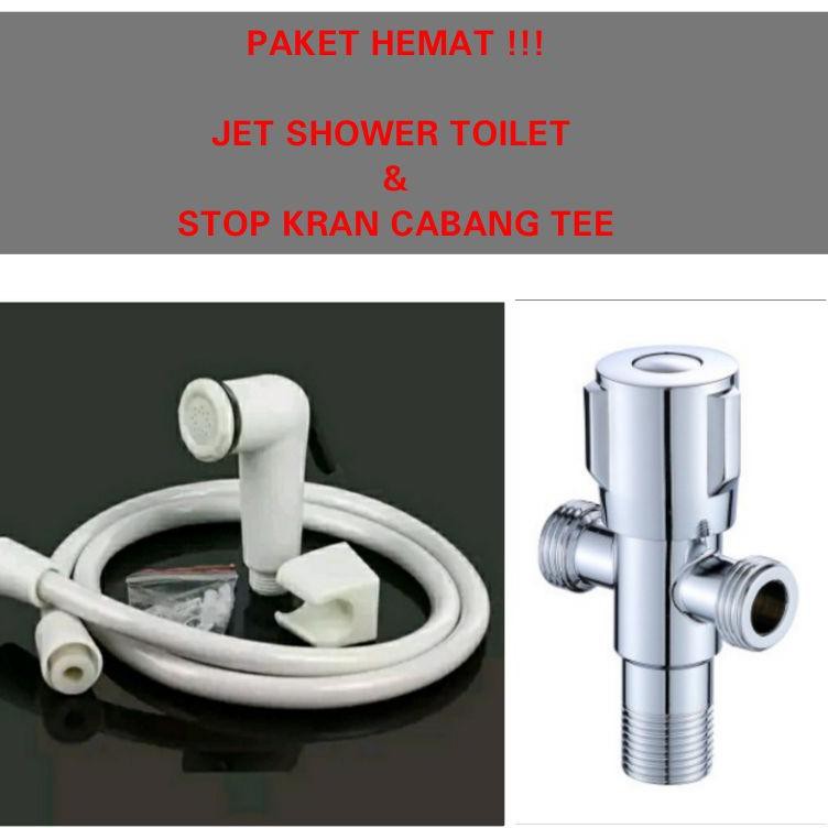 Jual Terkini PAKET TT Shower Toilet Jet Shower Stop Kran Cabang