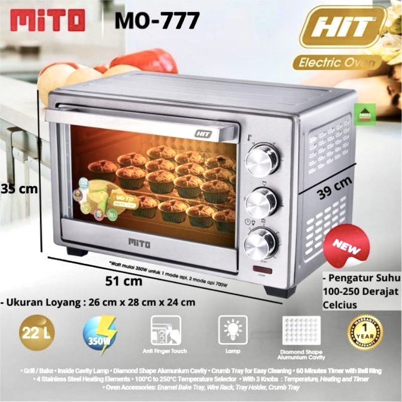 Jual OVEN LISTRIK MITOCHIBA MITO HIT MO 777 22L 22Liter 22 LITER