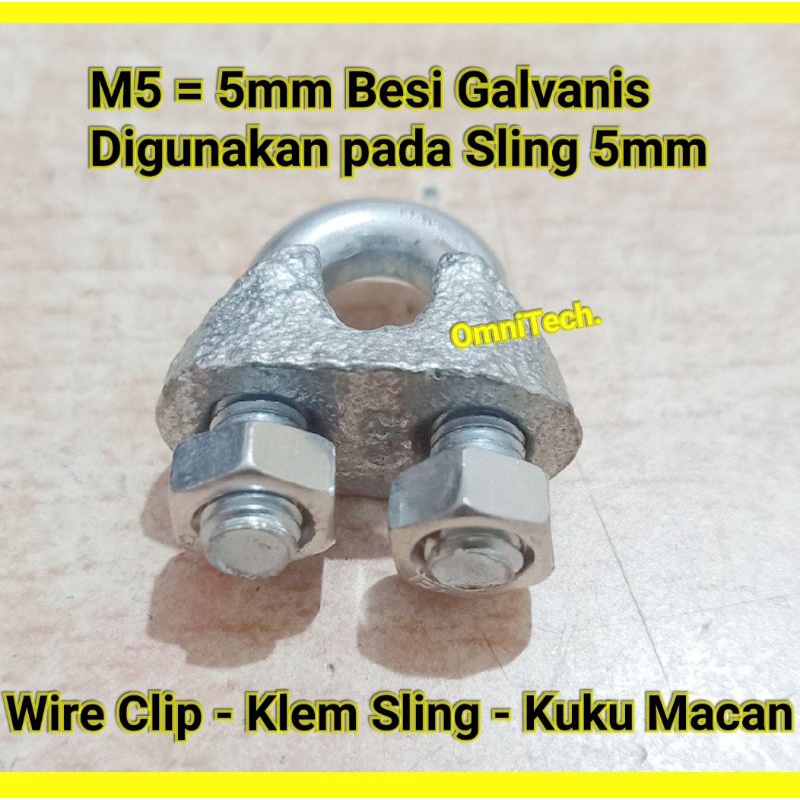 Jual Klem Sling Seling Kuku Macan Wire Clip M Besi Galvanis Mm