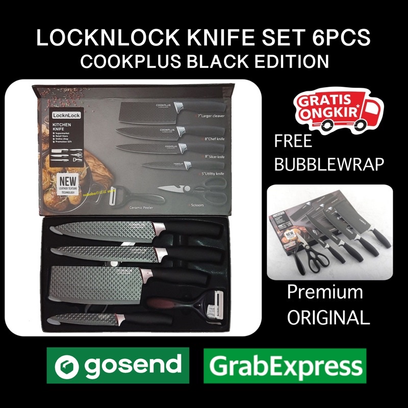 Jual READY STOCK LOCKnLOCK Black Box Kitchen Knife Set Pisau Dapur 6 IN