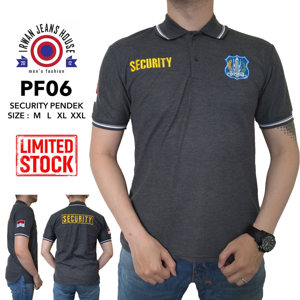 Jual KAOS SECURITY BORDIR BAJU KERAH SECURITY SATPAM PRIA KAOS