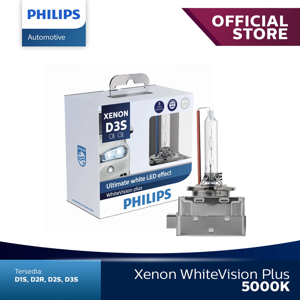 Jual Philips WhiteVision Plus Xenon HID D3S 5000K Gen2 42403WHV2X2