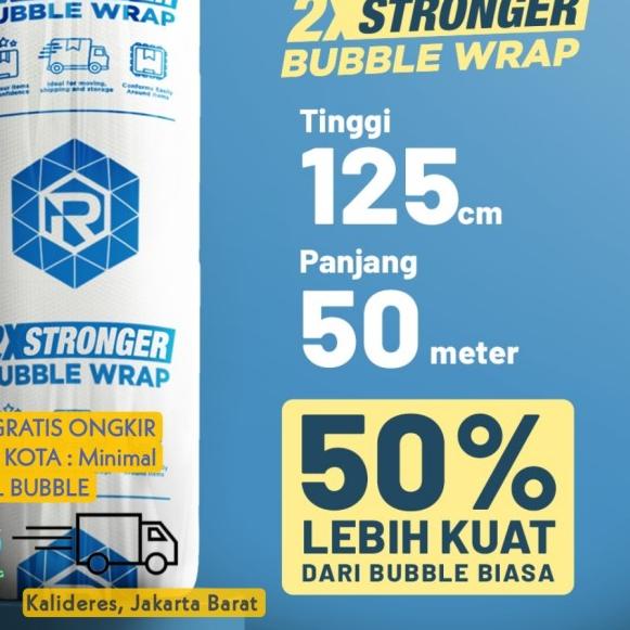 Jual PLASTIK BUBBLE WRAP MURAH PREMIUM 125 CM X 50 M HITAM DKM PLUS