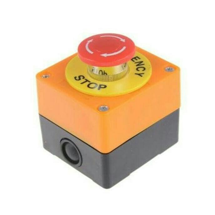 Jual Saklar Tombol Push Stop Emergency 22mm Box 1NC 1NO Panel Box