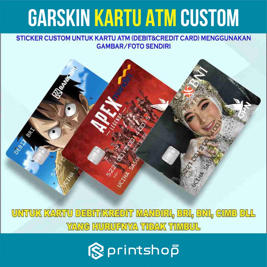 Jual Garskin Kartu Custom Stiker Kartu Garskin Kartu Atm Flazz