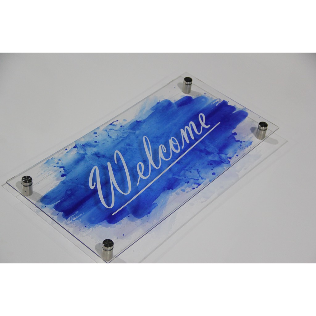 Jual Papan Tanda Sign Welcome Selamat Datang Sambutan Akrilik Shopee