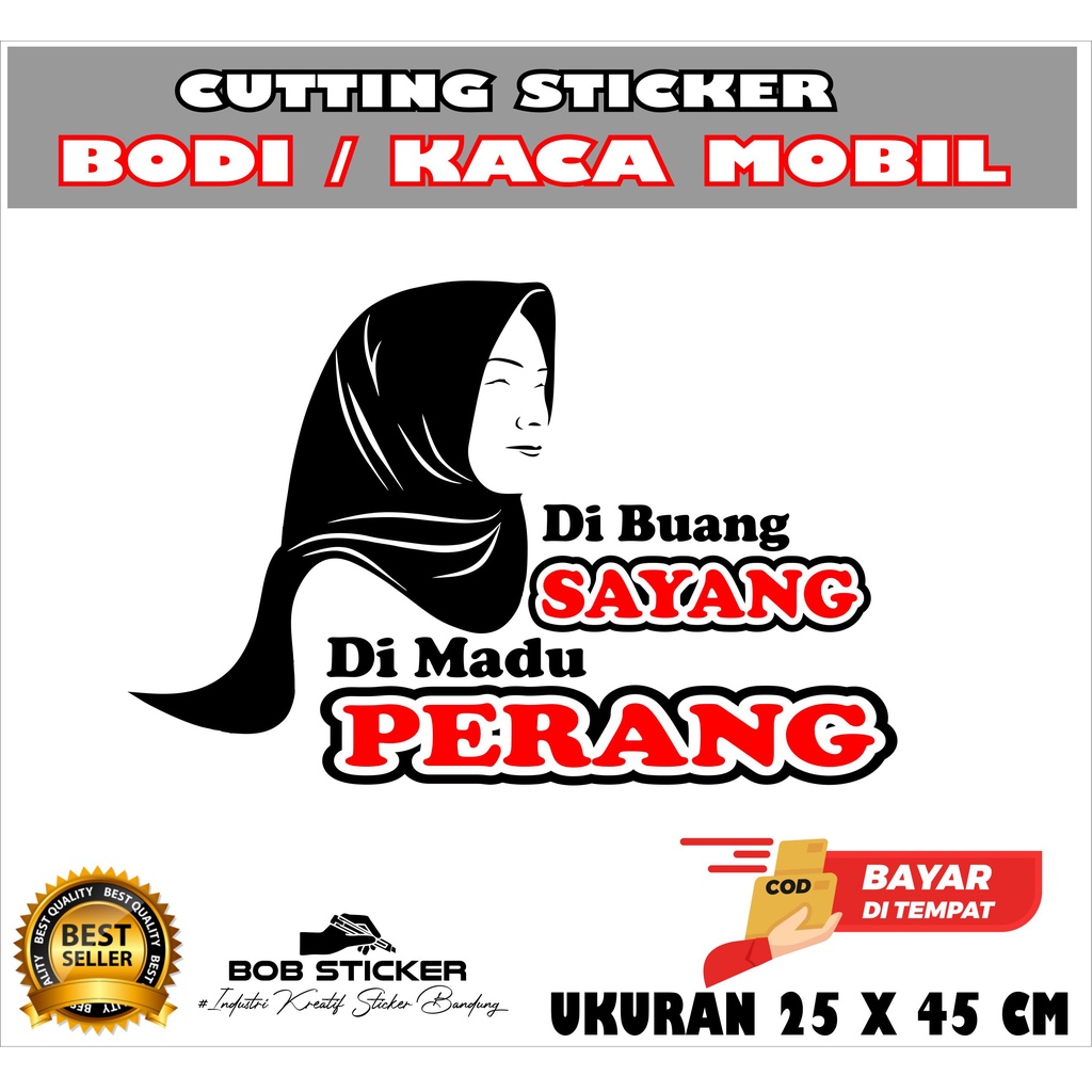 Jual Cutting Stiker Kata Kata Kaca Mobil Stiker Wanita Berhijab