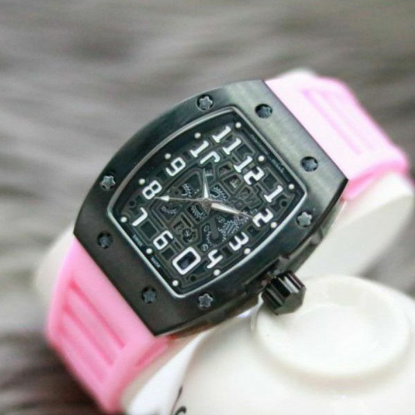 Jual Jam Tangan Wanita RM Richard Mile Angka Putih Tali Rubber Super