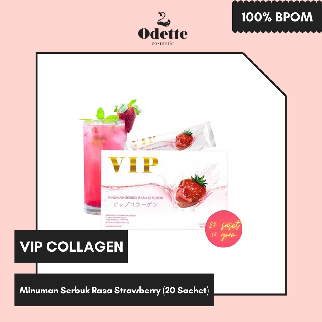 Jual VIP COLLAGEN Minuman Serbuk Rasa Strawberry 1 Box Shopee Indonesia