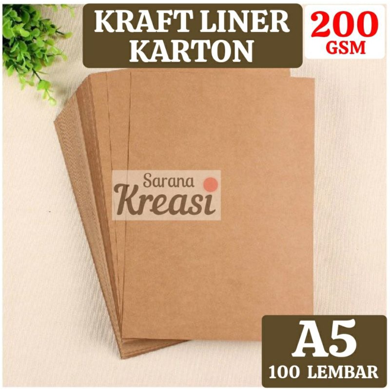 Jual Kertas Kraft Liner 200gsm A5 Isi 100 Lembar Samson Karton