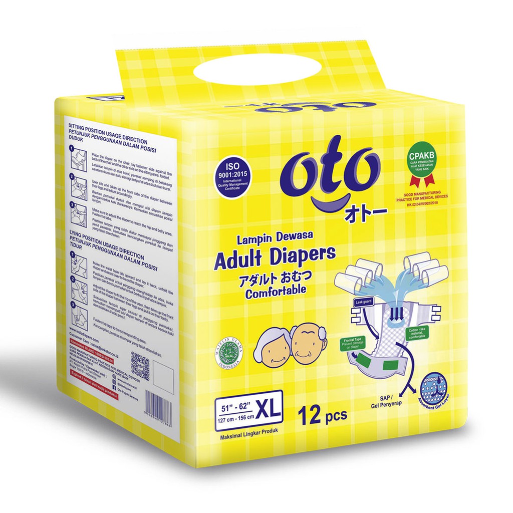 Jual Oto Diapers Adult Popok Dewasa Model Perekat Ukuran Xl Isi