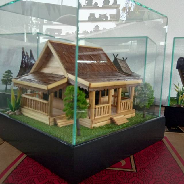 Jual Maket Miniatur Rumah Adat Custome Kotak Akrilik Shopee