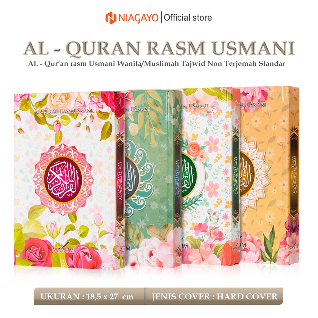 Jual Al Quran Besar Wakaf Rasm Usmani Alquran Masum Wanita Motif Bunga