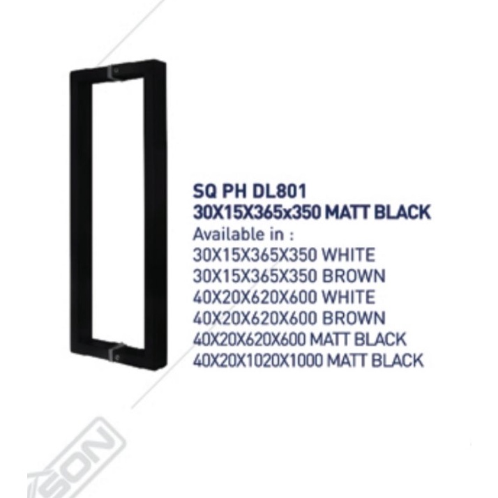 Jual PULL HANDLE DEKKSON DELUXE SQ PH DL801 30X15X350 SSS Matt Black