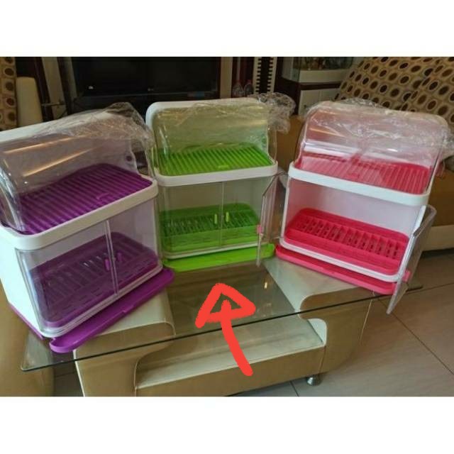 Jual Rak Piring Lemari Bulat Mangkuk Plastik Tempat Pengering Alat