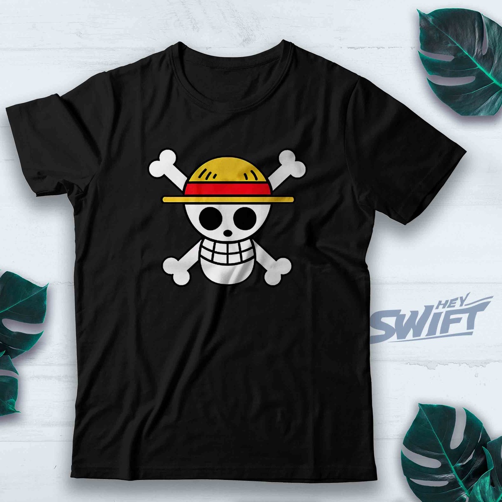 Jual Kaos One Piece Straw Hat Pirates Flag Tshirt Baju Distro