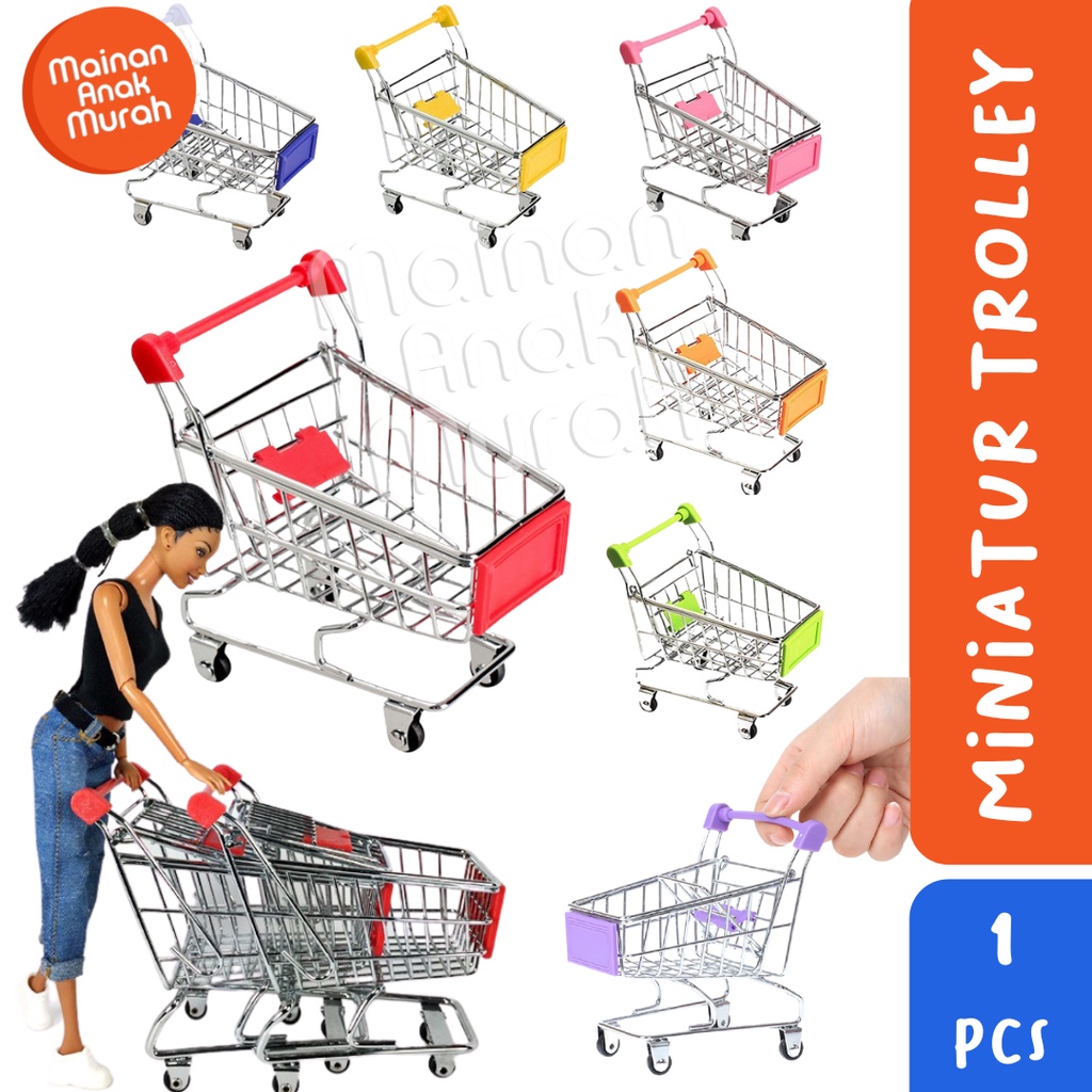 Jual Miniatur Troli Trolley Belanja Keranjang Belanja Mini Unik