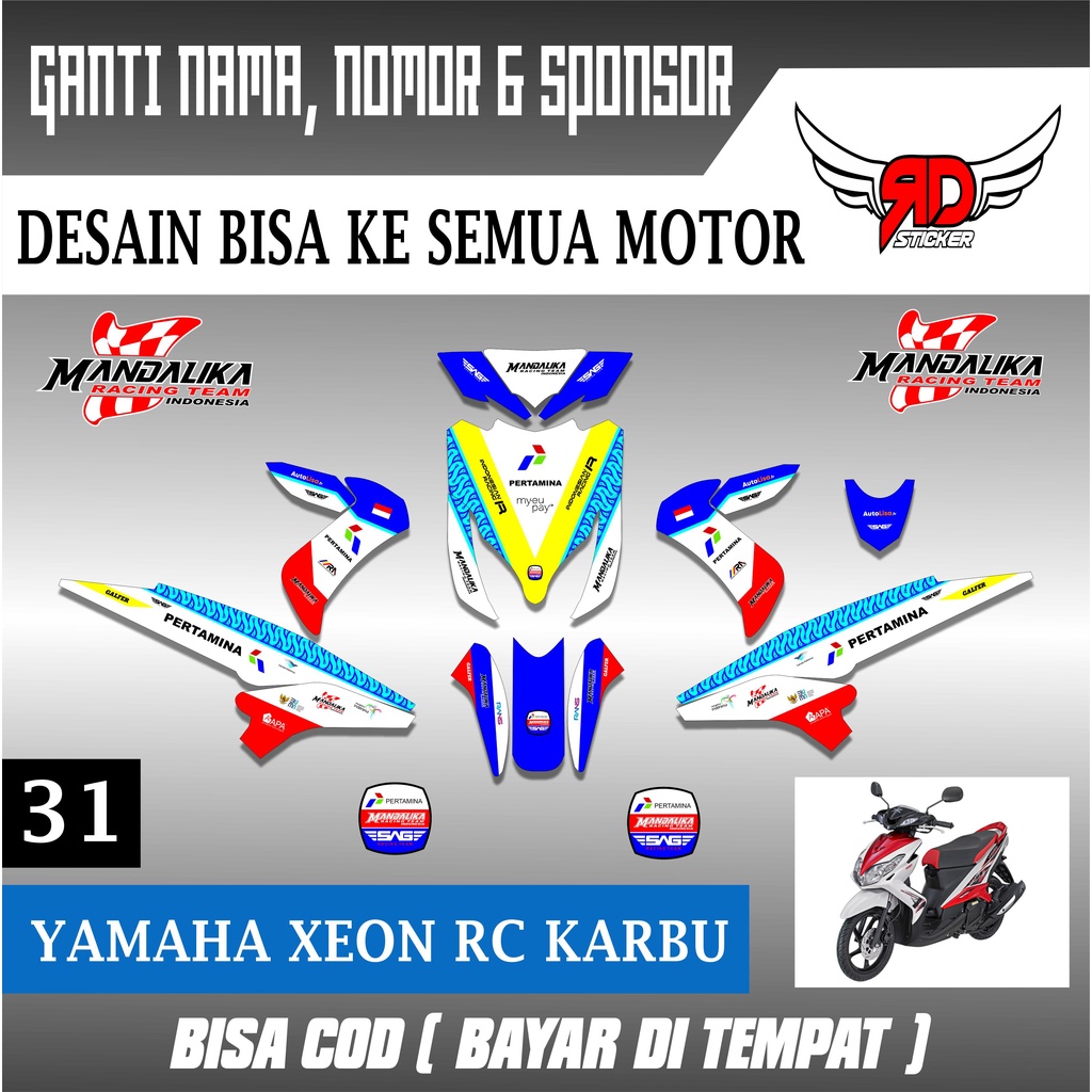 Jual STRIPING DECAL STICKER YAMAHA XEON RC KARBU MANDALIKA LIVERY