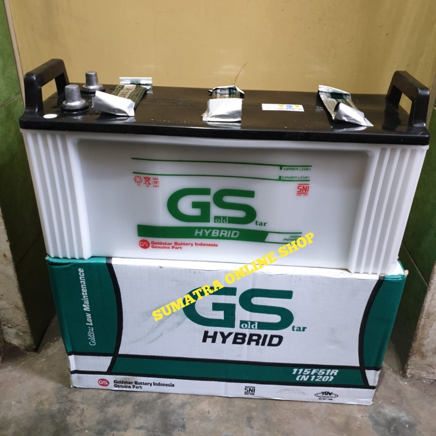 Jual Aki Mobil Battery GS GOLD STAR HYBRID PREMIUM N120 115F51 12v