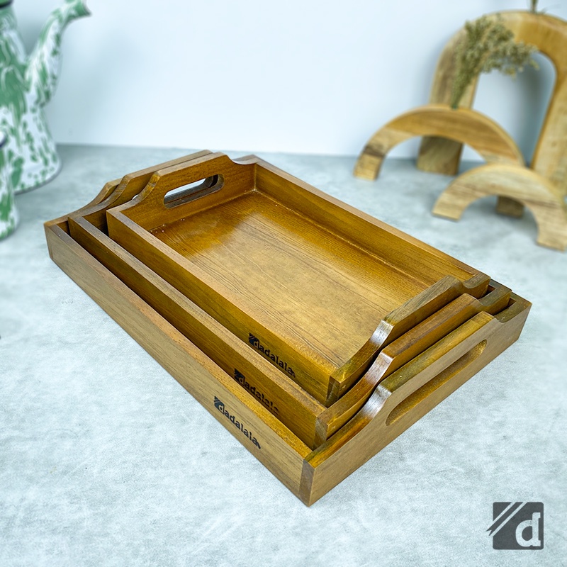 Jual DADALALA 1 Set Tray Kayu Nampan Kayu Aesthetic Untuk Hantaran