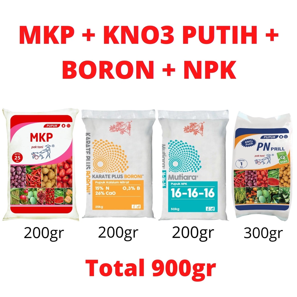 Jual Kno Putih Mkp Pak Tani Boron Paket Pupuk Anggur Buah Sayur