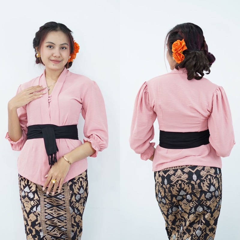 Jual Kebaya Airflow Model Lengan Kerut Dengan Kancing Bungkus Super